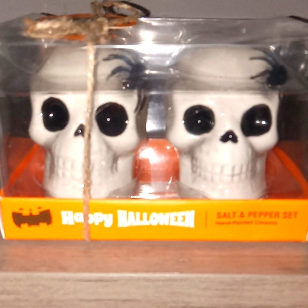 Spooky Skull Salt and Pepper Shaker Set